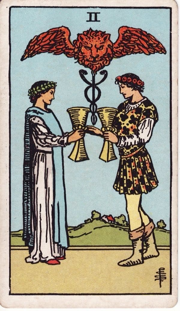 Two of Cups, upright