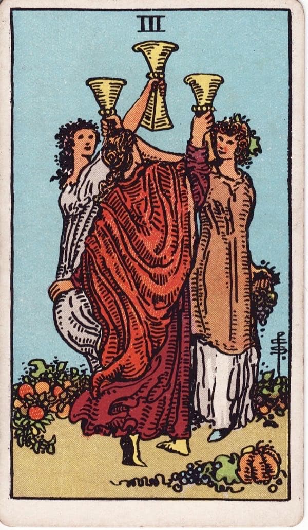 Three of Cups, upright