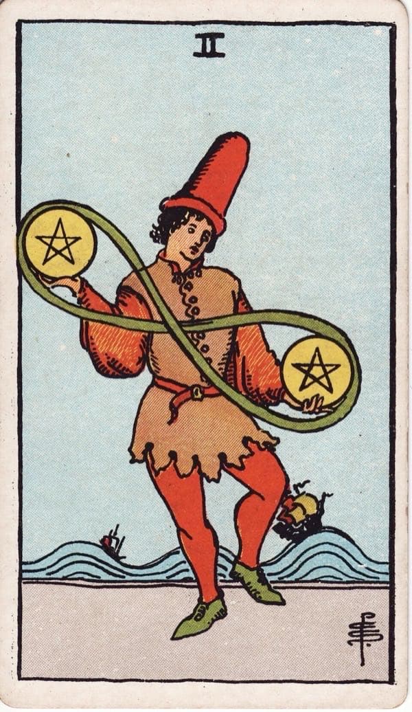 Two of Pentacles, upright