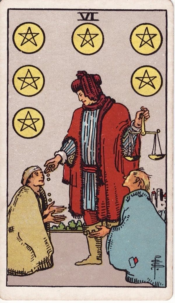 Six of Pentacles, upright