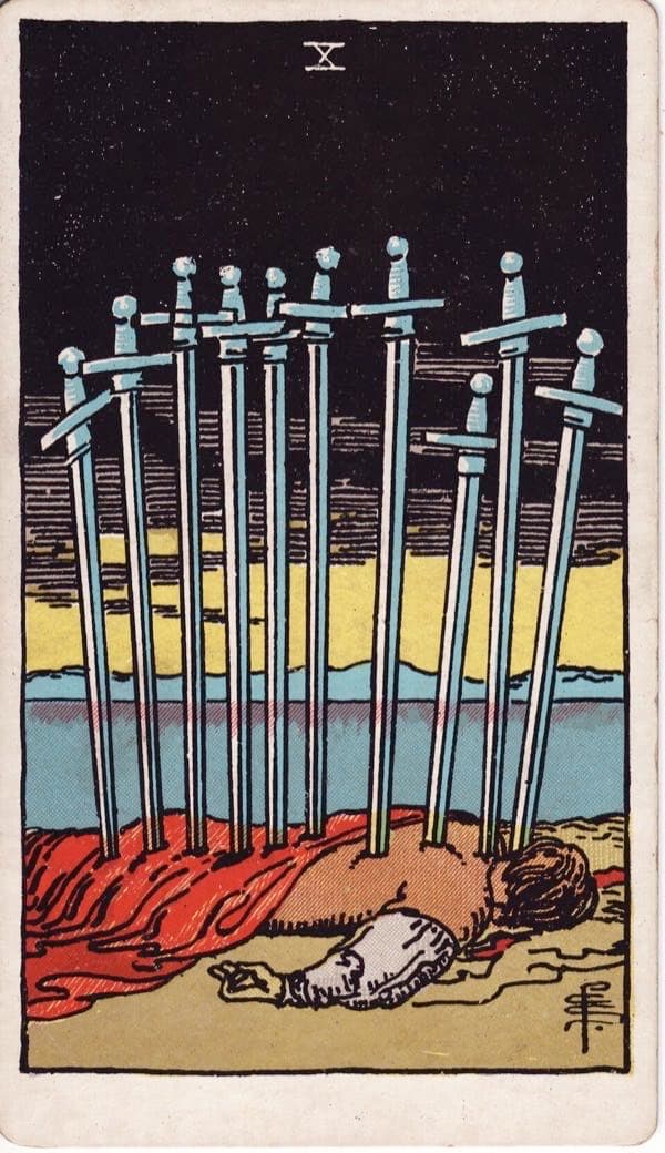 Ten of Swords, upright
