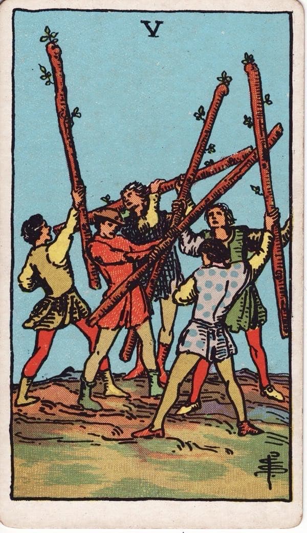 Five of Wands, upright