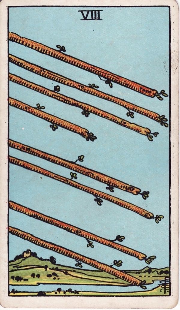 Eight of Wands, upright